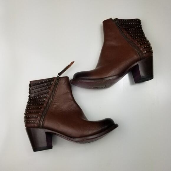 Denver Brown Studded Lady Gabriel Ankle Boots size 6.5 - Picture 4 of 12
